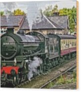 Steaming Out Of Grosmont Station Wood Print