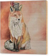 Steampunk Fox Wood Print