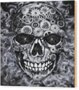 Steampunk Skull Wood Print