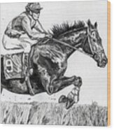 Steeplechase Wood Print