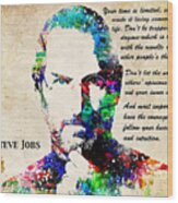 Steve Jobs Portrait Wood Print