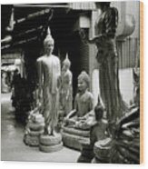 Stillness Of The Bangkok Buddhas Wood Print