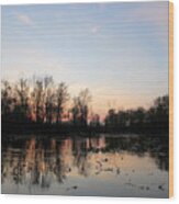 Stillness Virginia Waterways Wood Print