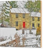 Stone House At The Oliver Miller Homestead In Winter Wood Print