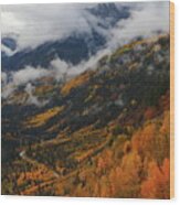 Storm Clouds Over Mcclure Pass During Autumn Wood Print