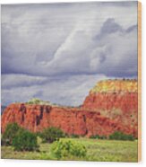 Storm Over Red Mountains Wood Print