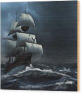 Stormy Seas - Nautical Art Wood Print