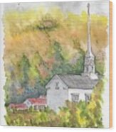 Stowe Community Church, 1839, Stowe, Vermont Wood Print