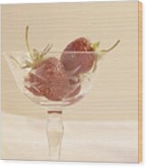 Strawberries In A Glass Wood Print