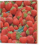 Strawberries Jersey Fresh Wood Print