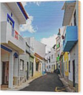 Street In Alvor Wood Print