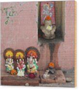 Street Temple, Haridwar Wood Print