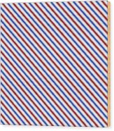 Stripes Diagonal Carmine Red Cobalt Blue Simple Modern Wood Print