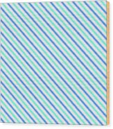 Stripes Diagonal Turquoise Blue Summer Simple Modern Wood Print