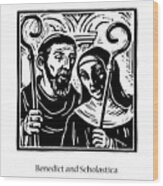 Sts. Benedict And Scholastica - Jlbas Wood Print