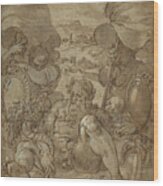 Study For The Allegory Of San Gimignano And Colle Val D'elsa Wood Print