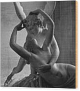 Cupid And Psyche Embracing Wood Print