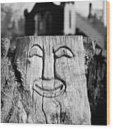 Stump Face 1 Wood Print