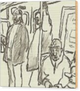 Subway Sketch, Nyc Wood Print