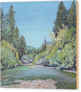 Summer Day On The Gualala River Wood Print