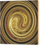 Summer Gold Swirl Wood Print