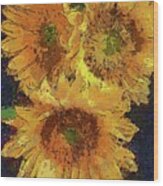 Sunflower Bouquet Wood Print