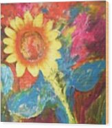 Sunflower Song Wood Print