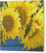 Sunflowers For Sale Wood Print