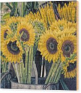 Sunflowers For Sale Wood Print