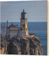 Sunlight On Split Rock Lighthouse Wood Print