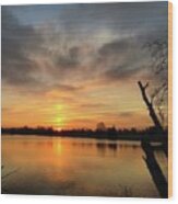 Sunrise At Jacobson Lake Wood Print