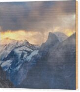 Sunrise Half Dome Wood Print