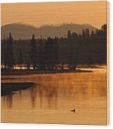 Sunrise Near Fishing Bridge In Yellowstone Wood Print