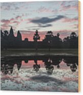 Sunrise Over Angkor Wat Wood Print