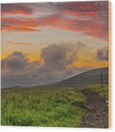 Sunrise Over Round Bald On Appalachian Trail Wood Print