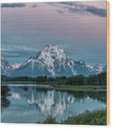 Sunrise Reflections At Oxbow Bend Wood Print