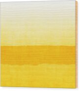 Sunrise- Yellow Abstract Art By Linda Woods Wood Print