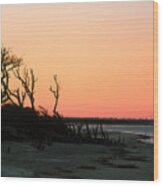 Sunset At James Island Wood Print