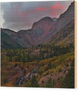 Sunset At Lundy Canyon During Autumn In The Eastern Sierras Wood Print