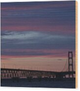 Sunset Bridge Wood Print