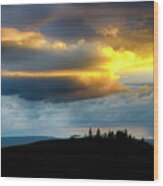 Sunset Cypress Hills Saskatchewan Canada Wood Print