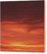 Sunset In Orange Wood Print