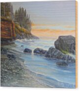 Sunset Mystic Beach Wood Print