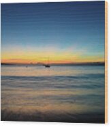 Sunset On Ka'anapali Beach Wood Print