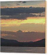 Sunset On Lake Abiquiu Wood Print