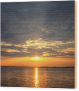 Sunset On Lake Hartwell Wood Print