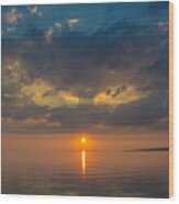 Sunset On Lake Nipissing Wood Print
