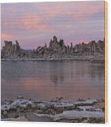 Sunset On Mono Lake Wood Print