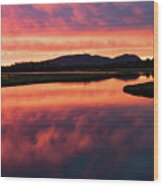 Sunset Over Acadia National Park Wood Print