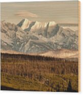 Sunset Over Glacier National Park Wood Print